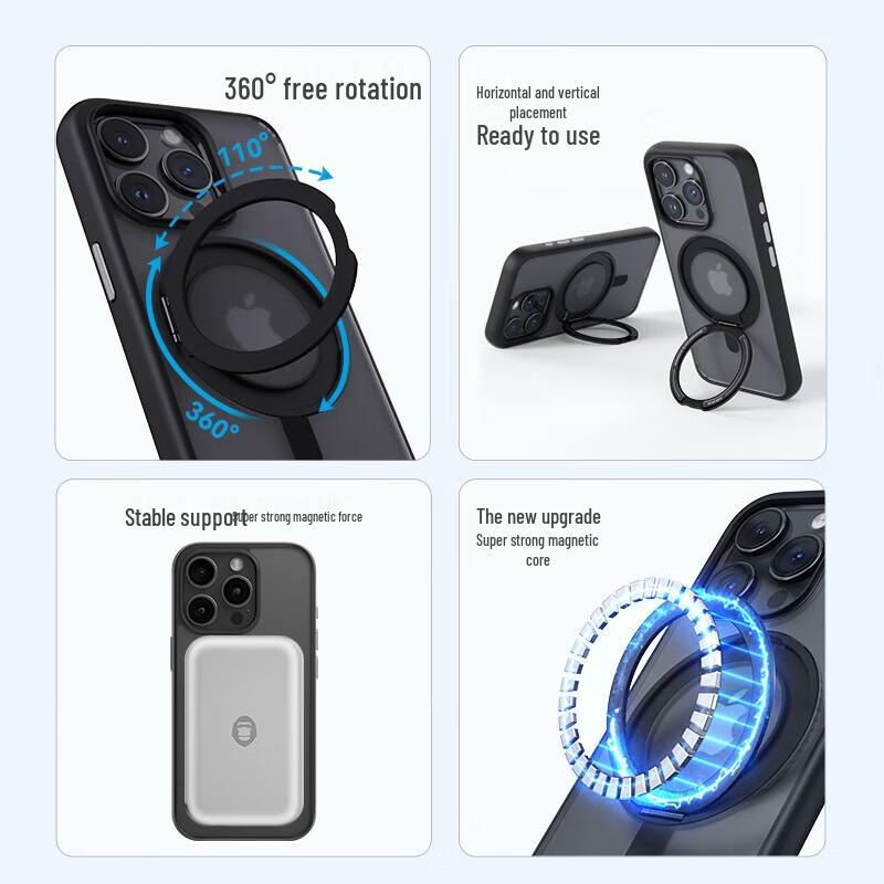 Mr. Blue Gorilla Magnetic Kickstand Anti-Drop Case for iPhone 15 Pro