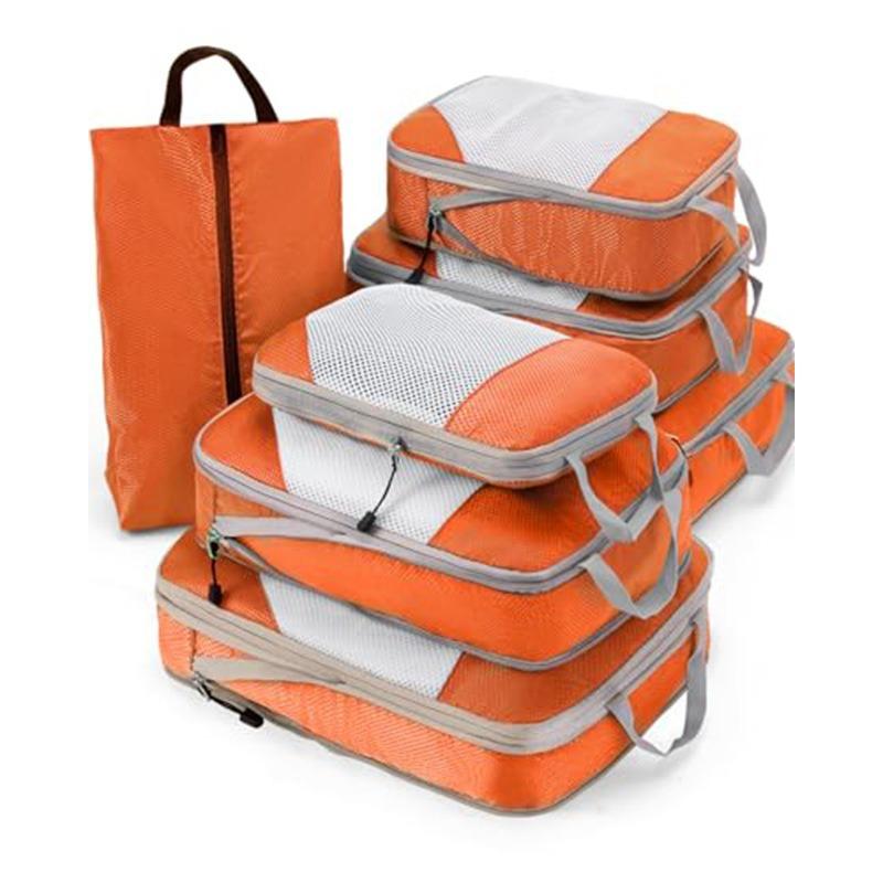 Travel Compression Storage Bags 7 Set Luggage Packing Cubes for Clothes Organization Waterproof Dustproof