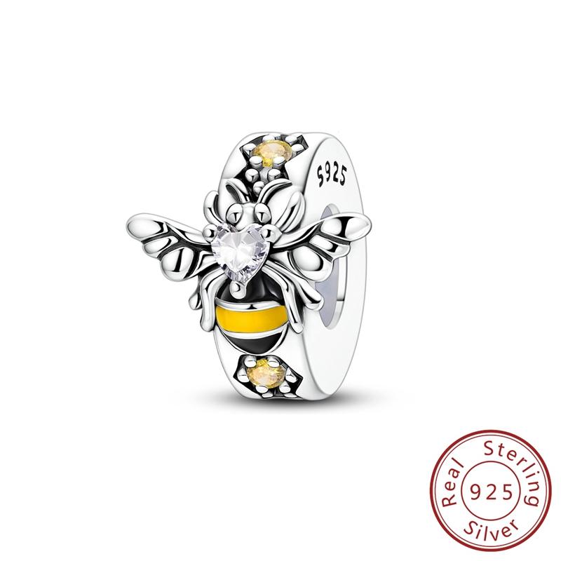 New Copper Charms Beads Luminous Rose Heart Shape Cat Paw Cat Beads Fit Original Pendant Bracelet Women Diy Jewelry