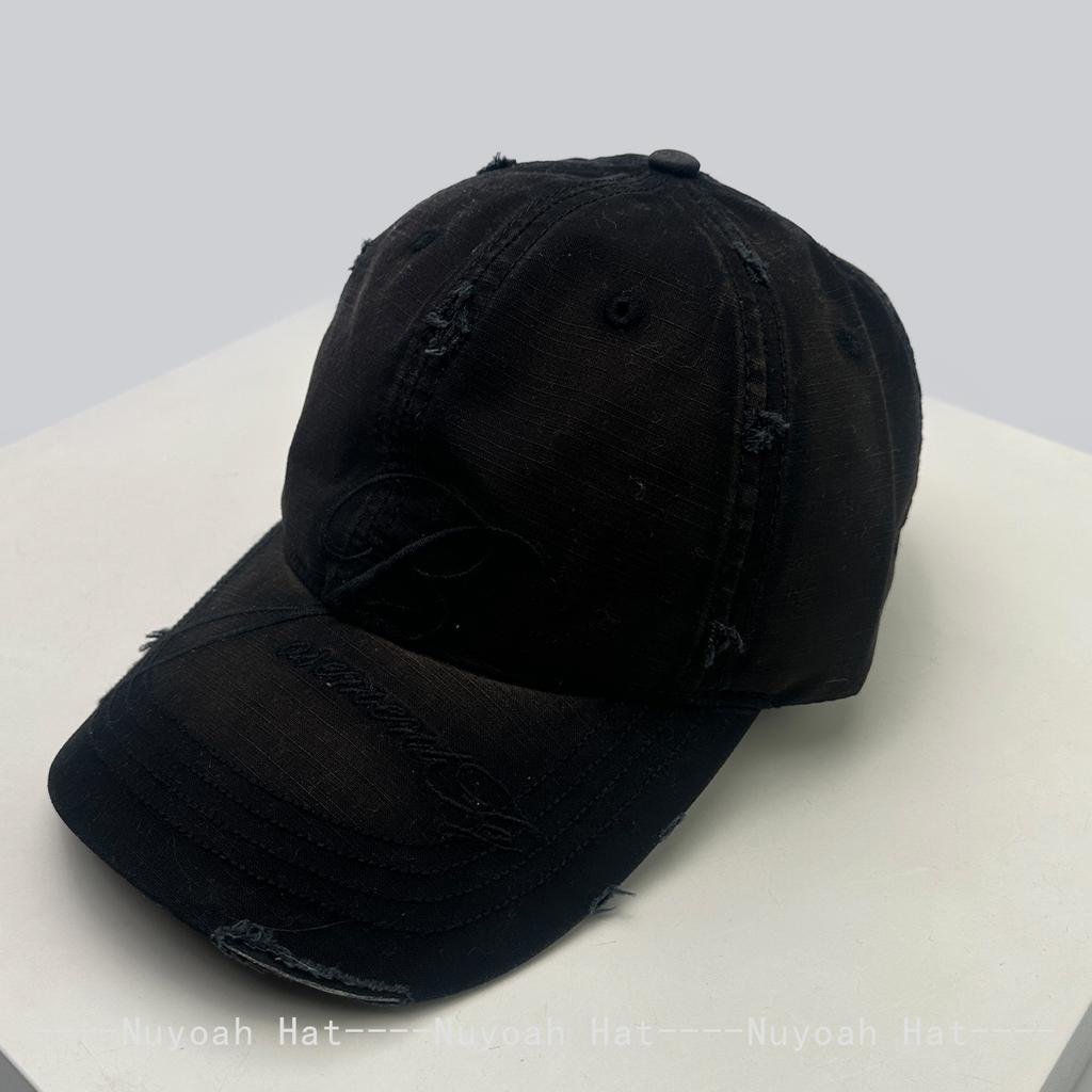 And Women American Vintage Embroidered B Letter Prints Baseball Caps Sun Protection Broken All-Match Personalized Peaked Hats Fashion Street Style