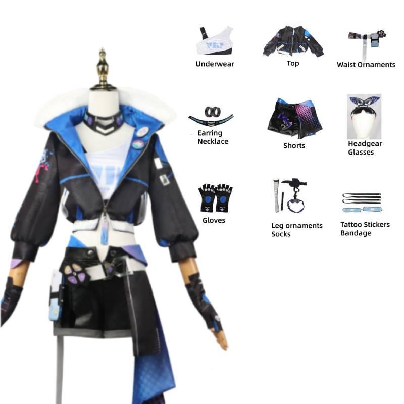 

Хонкай Стар Аниме Игра Рельсы Серебряный Волк Косплей Костюм Ролевая Игра Хэллоуин XL