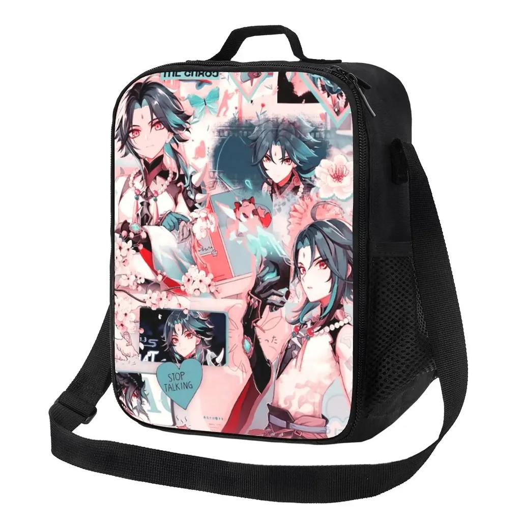 Childe Tartaglia Genshin Impact Thermal Insulated Lunch Bag Anime Game Portable Lunch Container for Kids School Children Bento