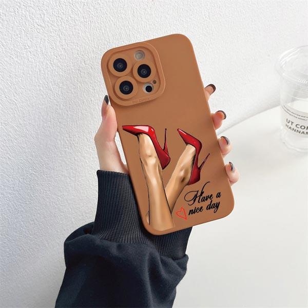 Fashion Lady High Heel Girl Women Coffee Miss Phone Case For iphone 12 11 14 13 15 Pro Max X XS MAX XR SE 2020 7 8 Plus Covers