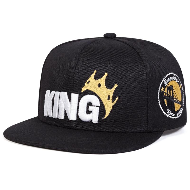 

Unisex KING Crown Embroidery Baseball Caps Hip-hop Hats Spring and Autumn Outdoor Adjustable Casual Hats Sunscreen Hat 56-60cm чорний