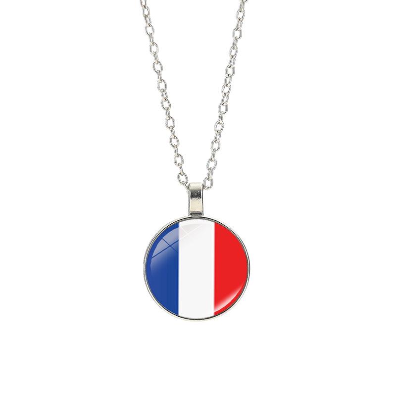 World Cup Top 32 National Flag Necklace - Football Pendant for Men & Women