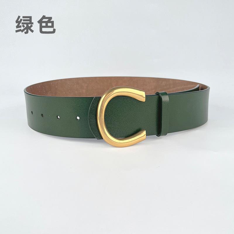 

Женский кожаный ремень, широкий, пальто, юбка, украшение, талия, простой ремень, высокое чувство зелёный