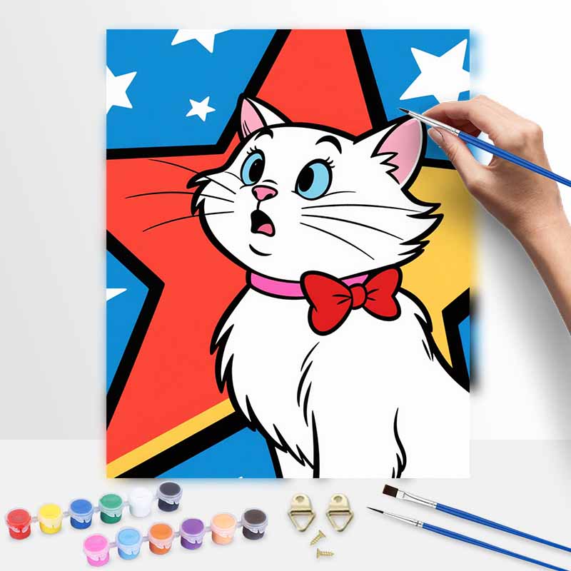 Disney Marie Cat Digital Oil Painting Art Kit Hand Painted Home Decor