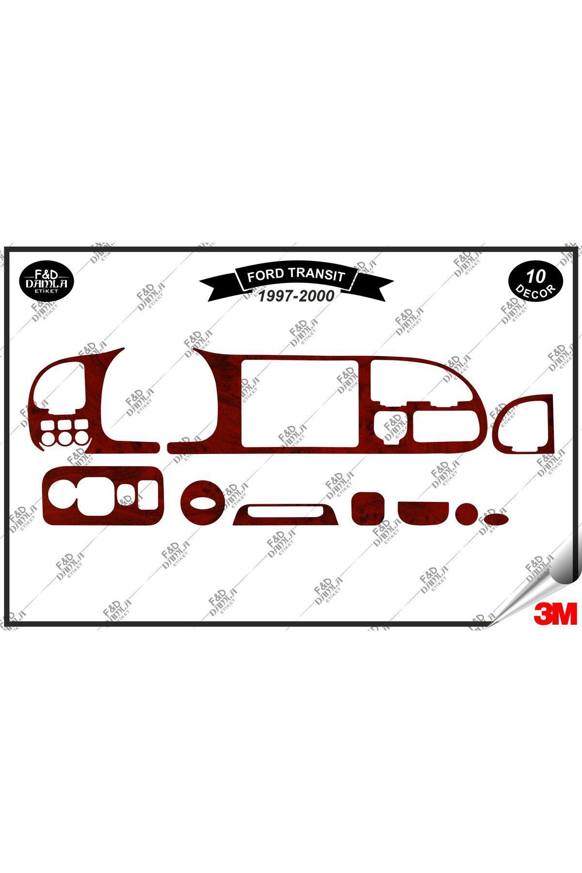 

Ford Transit 1997 - 2000 Torpido Konsol Trim Göğüs Maun Kaplama Set 10 Parça Maun