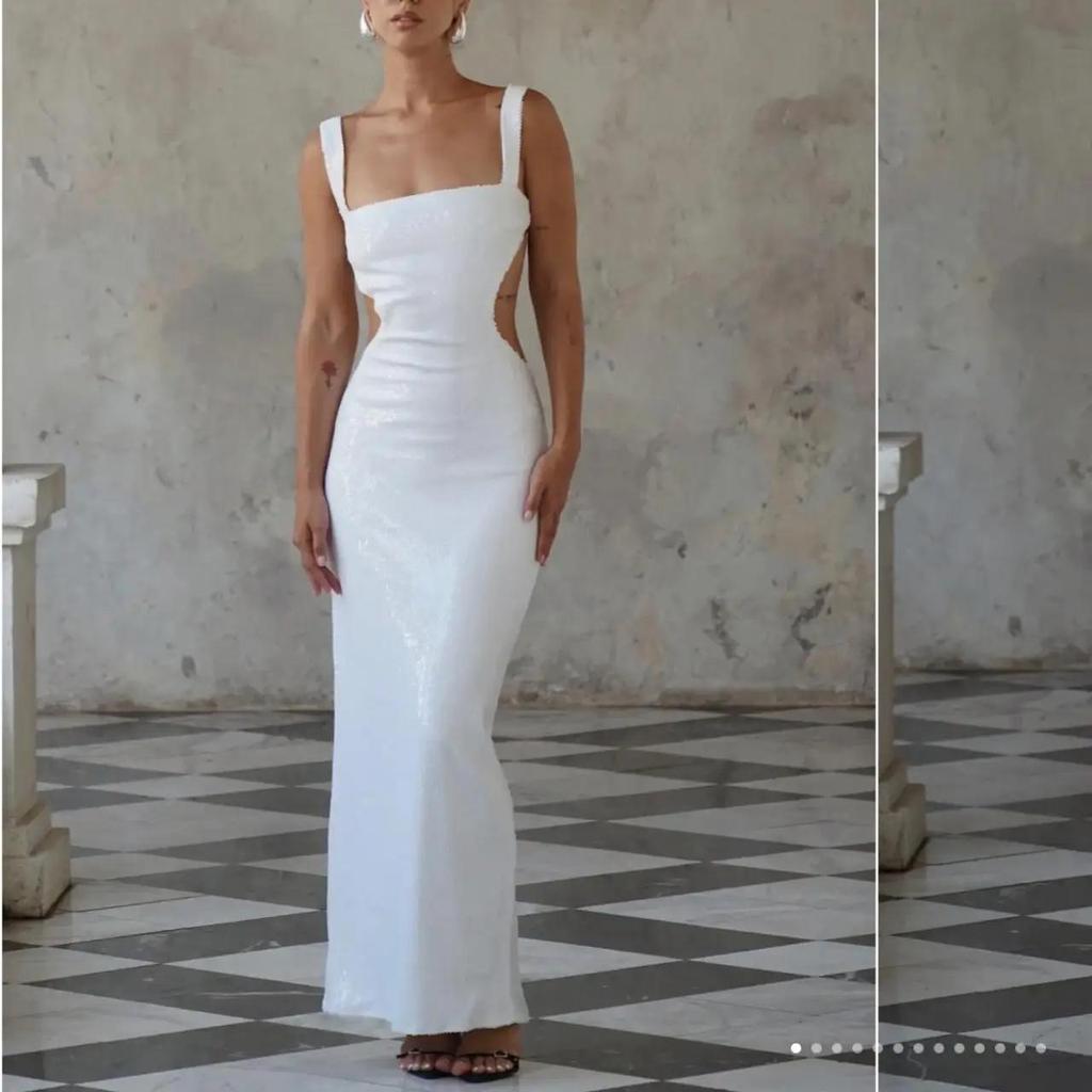 Vestidos de fiesta femeninos con espalda descubierta, sin mangas, con tirantes y purpurina, ajustados a la cadera para primavera y verano, vestido de noche