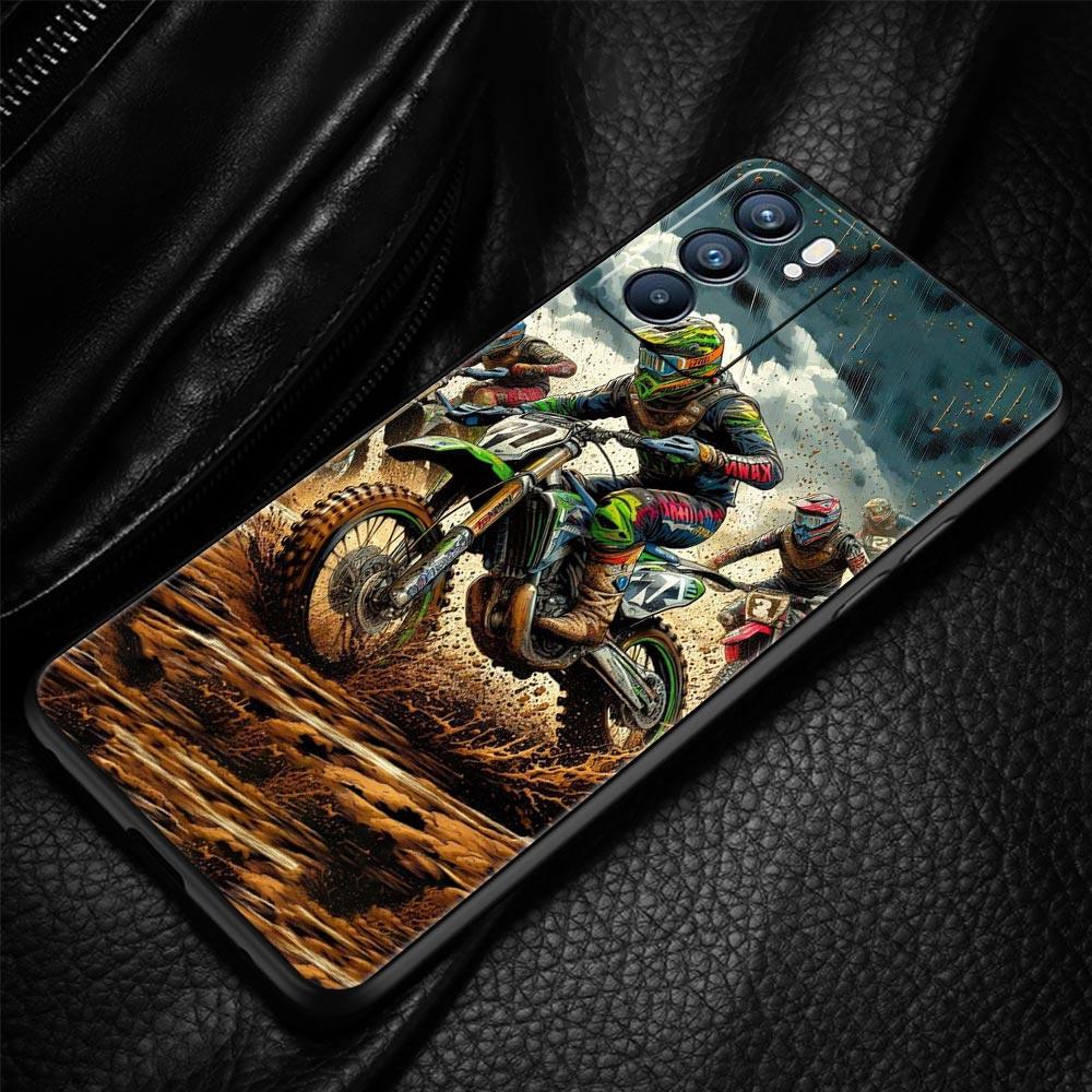 Motorcycle Phone Case For Oppo A17 A31 A54 A57 A78 A79 A98 Find X5 X6 Reno 6 7 8 10 11 12 13 F Pro 5G Soft TPU Cover Fundas Bags