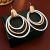 Hot Selling Cool Style Geometric Earrings for Women, European and American, Light Luxury, High-end, Exaggerated Earrings, Retro Design Earrings