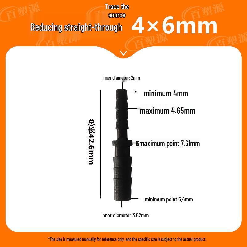 Plastic Hose Fitting: Reducing Straight-Through Barb Connector for Quick Water Pipe Connection in Fish Tanks