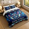 American Patriotic Theme Personalized 3Pcs Bedding Set Custom Text & Name 1 Sheet 2 Pillowcases Household Bedding 1pc