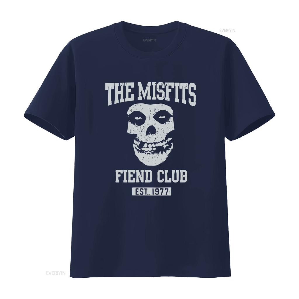 Misfits Fiend Club Mens Black T Shirt Long or s Est 1977 Skull Print vintage Washed designer clothes Breathable graphic Soft
