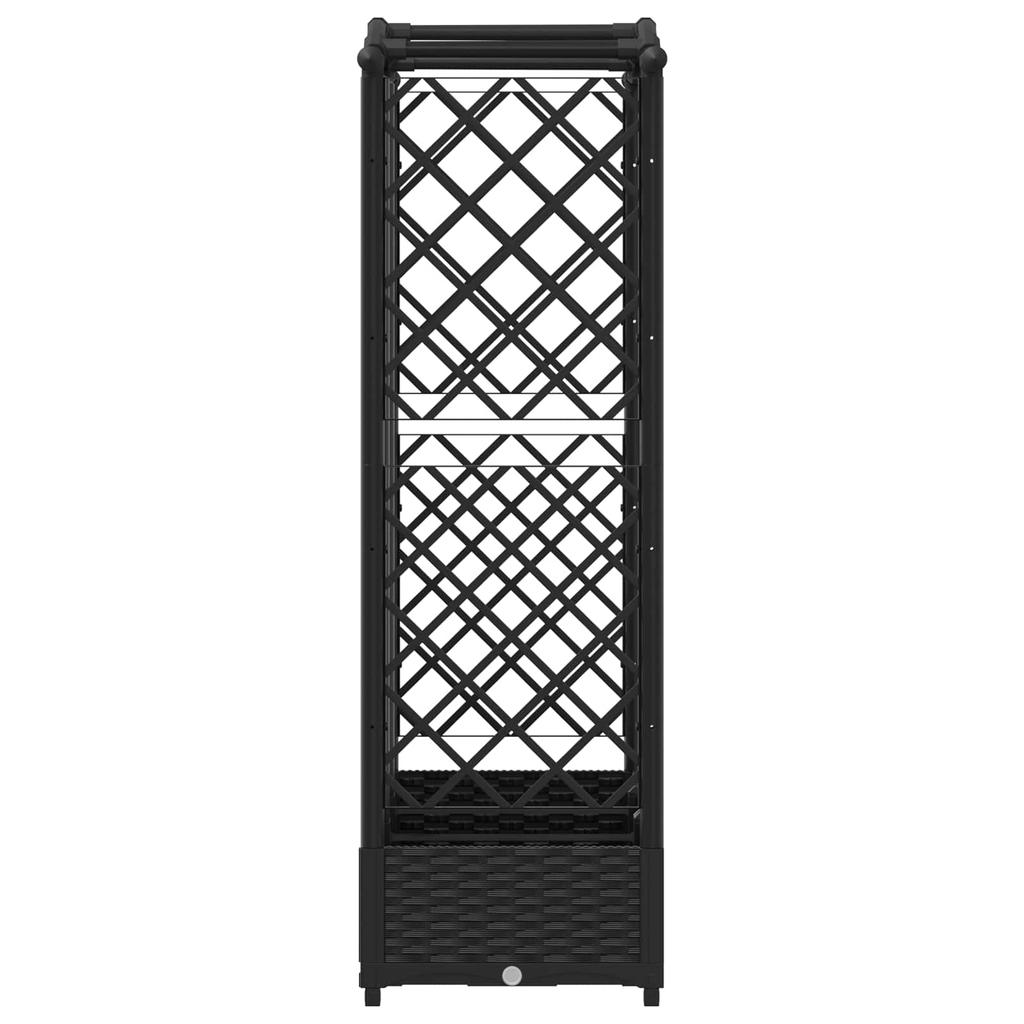 Raised Garden Bed with Trellis and Hanging Roof Black 163 X 40 X 126 Cm PP