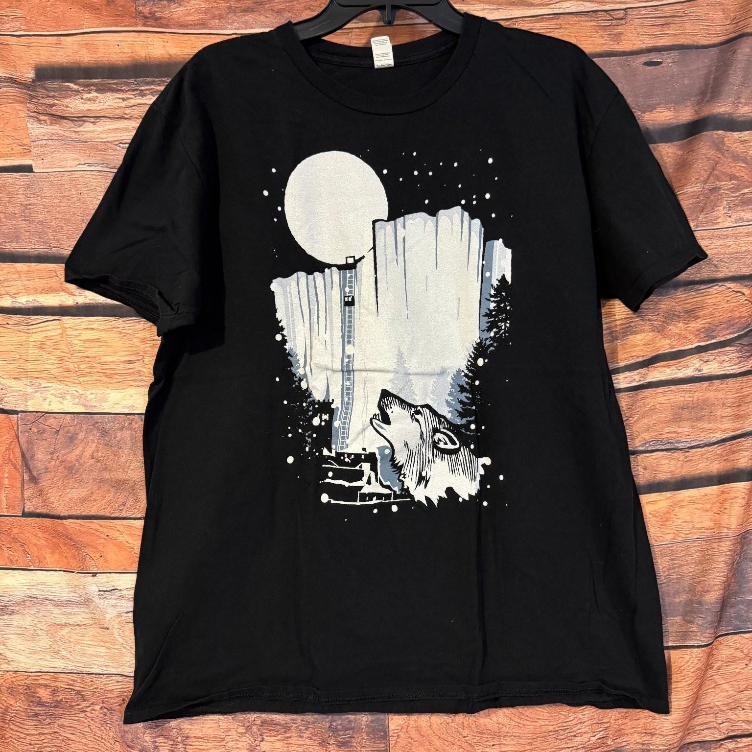 Game of Thrones Jon Snow Wolf Glow in the Dark Shirt XL White Walker Mashup Woot Unisex T-Shirt XXXXL