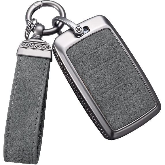 YO&YOYE For Land Rover Key Fob Cover With Keychain Leather Key Case Protector Compatible With Land Rover Vogue Range Discovery Rover Sport (Model2,