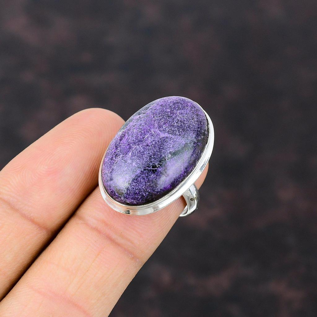 Purpurite Ring 925 Sterling Silver Ring Adjustable Ring Purpurite Gemstone Jewelry Handmade Ring Gift For Her Birthstone Rings Stylish Ring