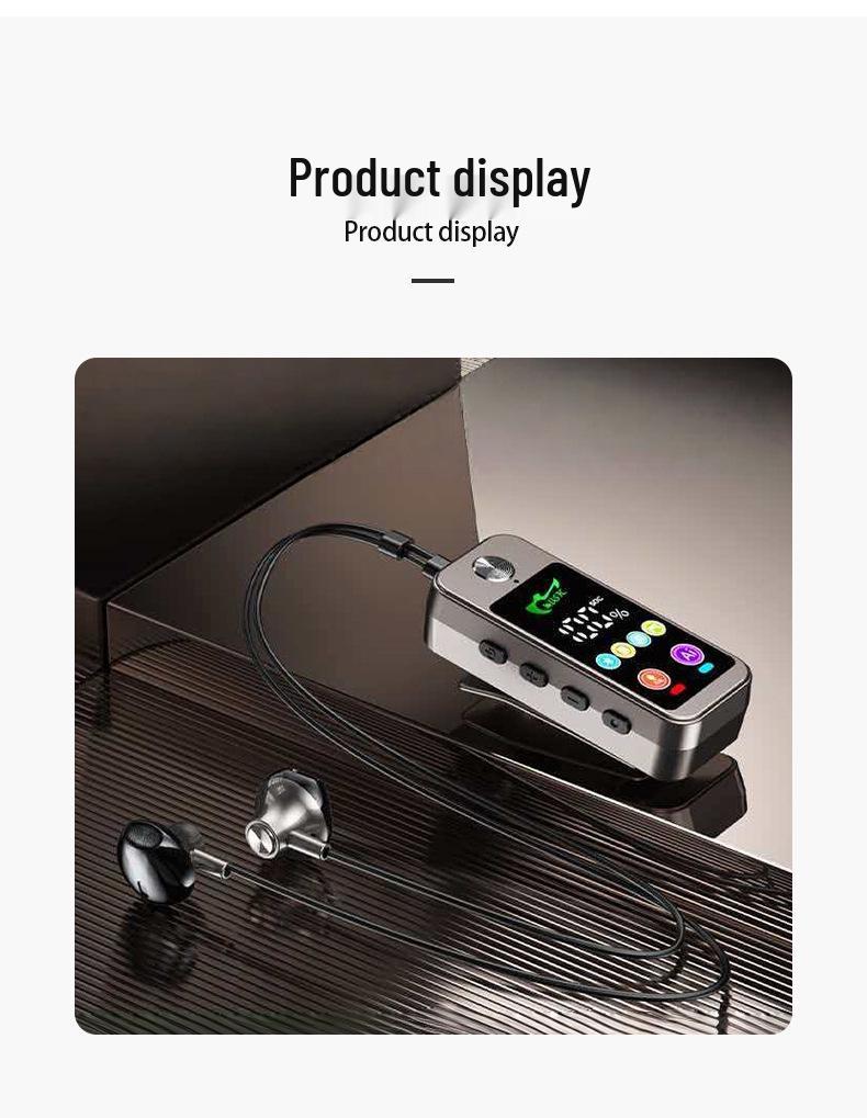 K-song Bluetooth 5.4 Stereo Earbud: Sports, Noise Reduction, Long Battery, Card Slot, Lapel Design.