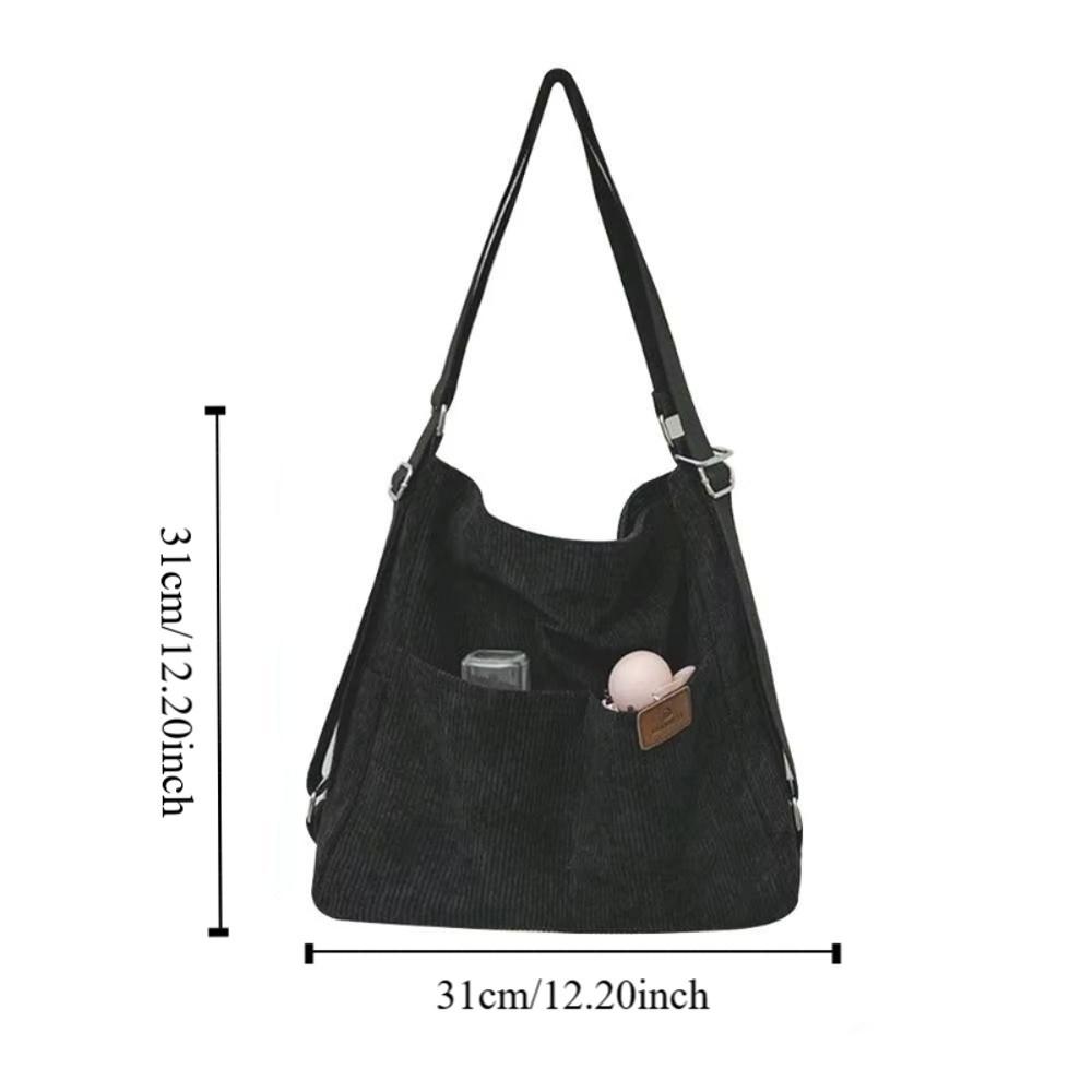 Korean Style Corduroy Tote Bag Elegan Crossbody Bag Casual Multifunctional Shoulder Bag Travel