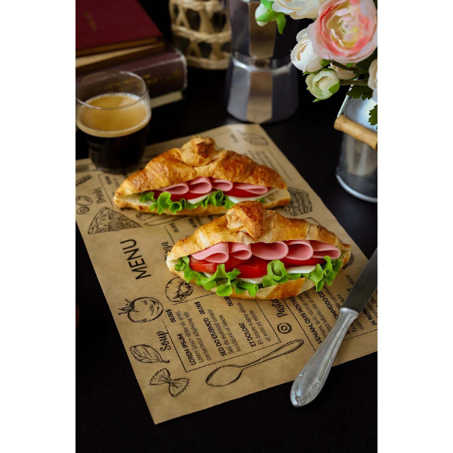 

Patterned Oil Paper Presentation Paper | 40 Pieces | Food Packaging | runner