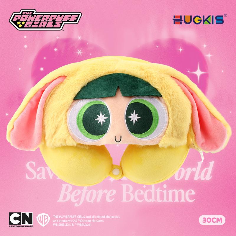 Powerpuff Girls Multi-functional Memory Foam Pillow - Removable & Washable Plush Doll Headrest Officially Licensed