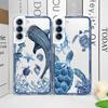 Cool Ocean Turtle Phone Case for Samsung Galaxy A55 A54 A53 A52 A51 A70 A32 A31 A22 A13 4G 5G Sea Blue Turtle Design Clear Cover