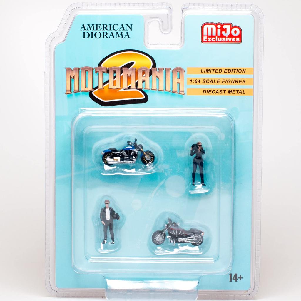 American Diorama 1/64 Scale Figure Moto Mania 2 Biker Set, Mijo Exclusive [Parallel Import]
