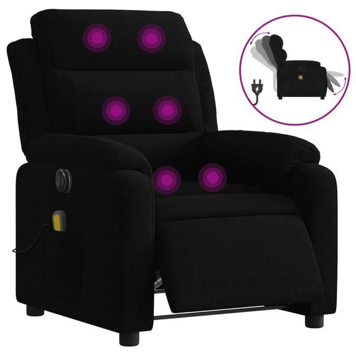 VidaXL Fauteuil Inclinable de Massage Électrique, Chaise de Relaxation avec Dossier et Repose-pied Réglables, Siège de Salon 3205087