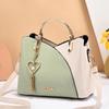 2025 Women's Trendy Korean Style Color Block Handbag, Large Capacity Single Shoulder Crossbody Bag