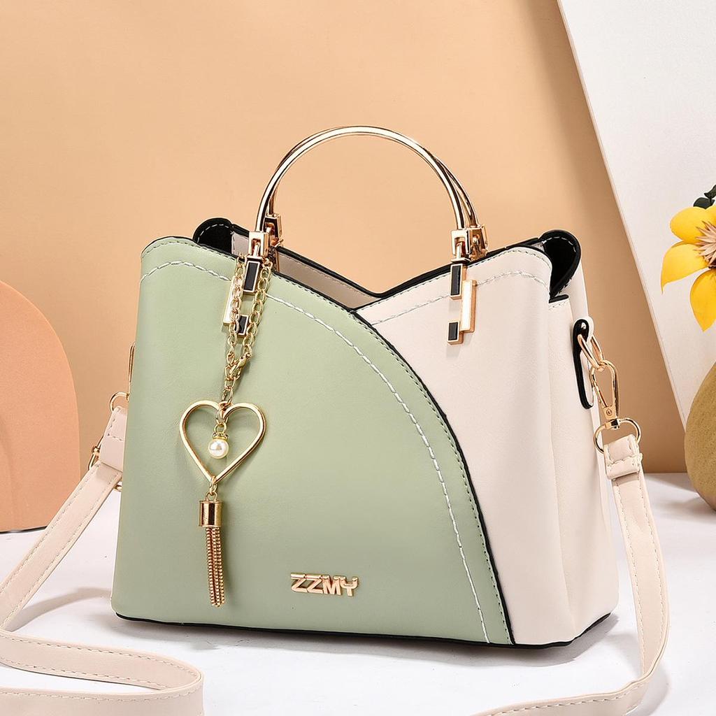 2025 Women's Trendy Korean Style Color Block Handbag, Large Capacity Single Shoulder Crossbody Bag