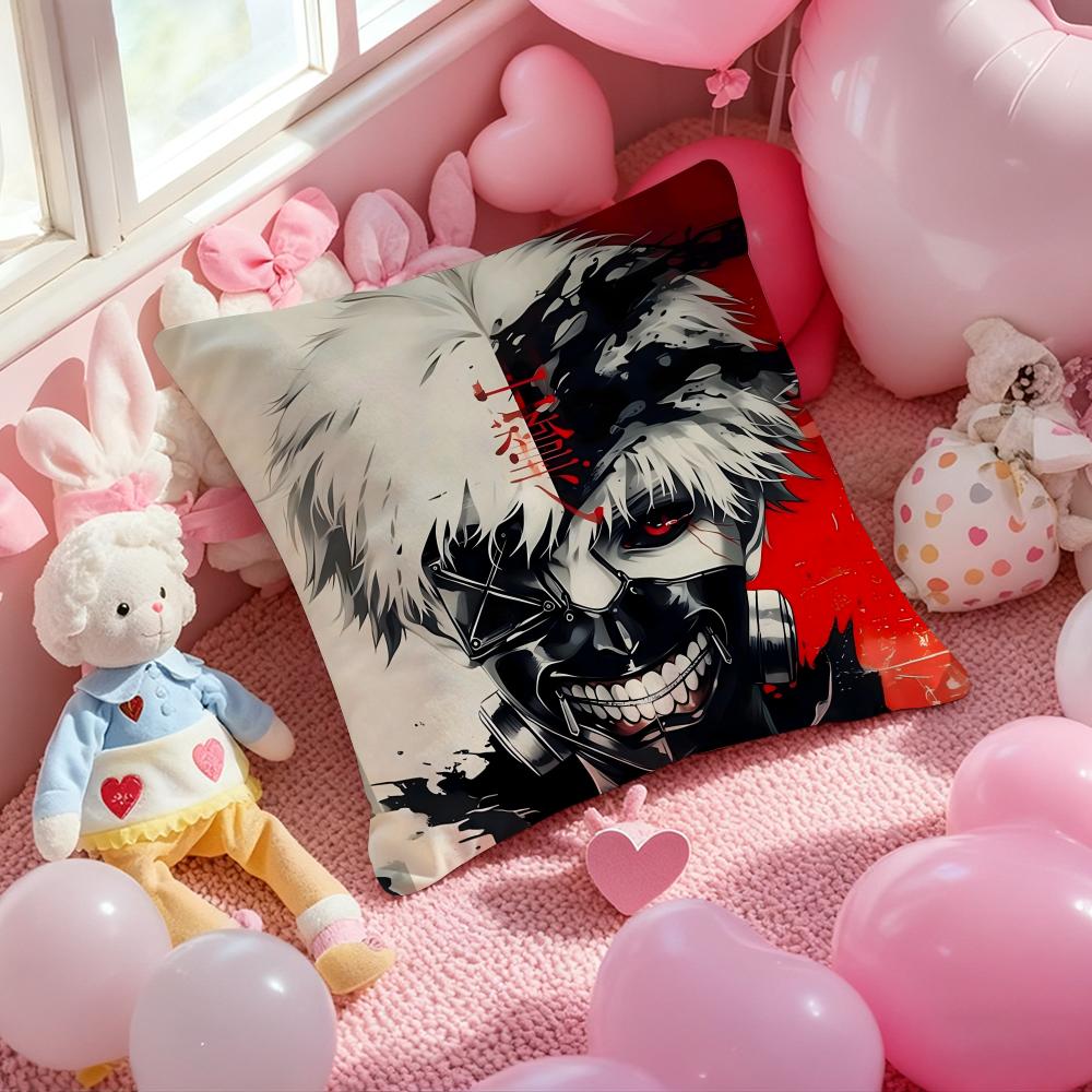 Tokyo G-Ghoul K-Kaneki Ken Cushion Cover Pattern Printed Pillowcase for Living Room Sofa Cushion Cover & Bedroom Decor