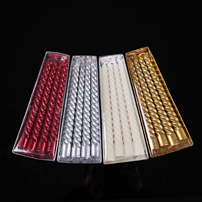 

Набор из 4 электрогальванизированных свечей с европейской резьбой 8-10 дюймов с длинным стеблем, золотого, серебряного, красного и белого цветов, спиральные свечи для декоративного подсвечника Gold card 10 inch 4 packs