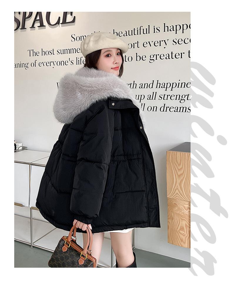 Detachable Large Fur Collar Down Jacket for Women Winter New Cotton-padded Coat Thickened Parka