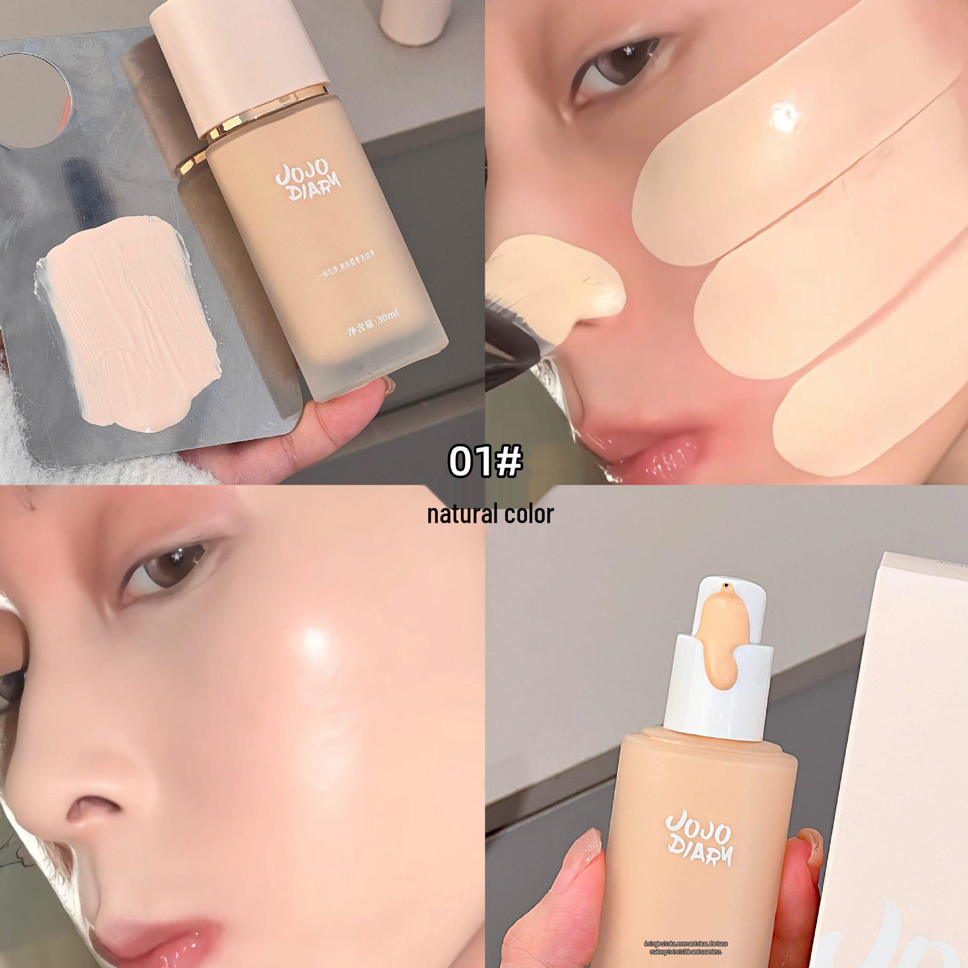 JOJO DIARY Сияющая Безупречная Стойкая Тональная Основа - Контроль Жирности, Кремовая, Водостойкая и Устойчивая к Поту.