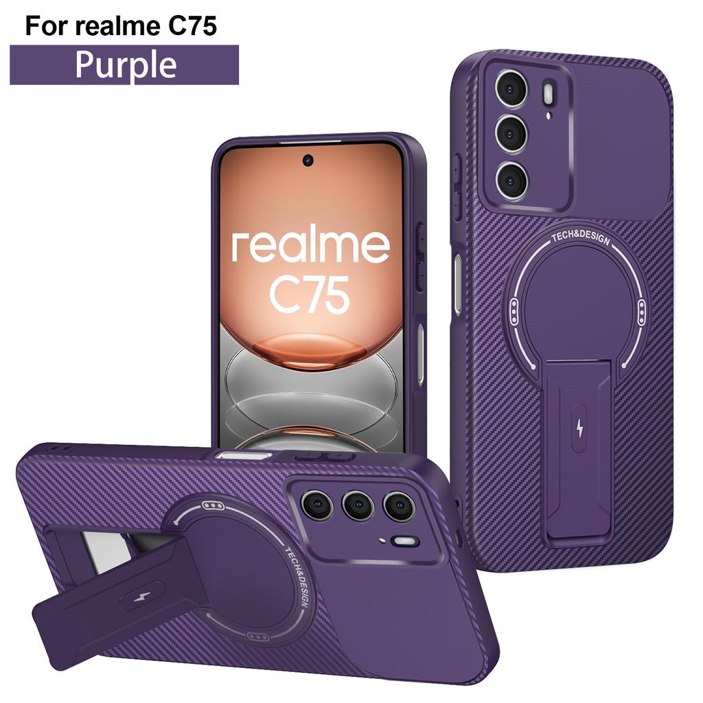 Pro Realme C75 Neviditelný podpůrný kryt Pro Realme 14 5G Magnetický tvrdý kryt proti pádu