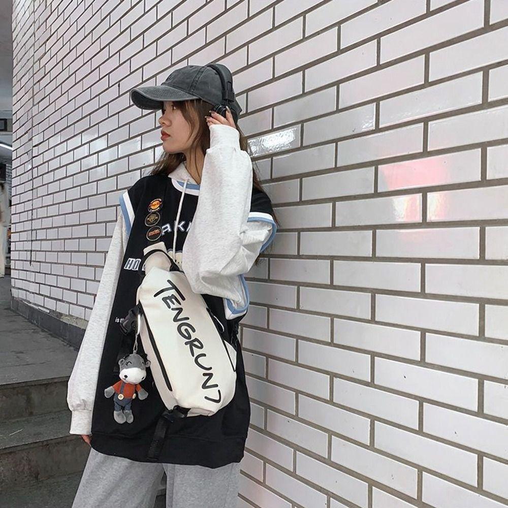 Letter Chest Bag Messenger Bag Shoulder Bag Lightweight Crossbody Bag  Streetwear
