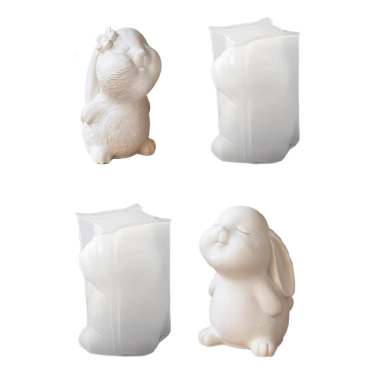 

Set of 2 Multifunctional Silicone Crafting Mold Rabbits Shape Candle Molds for Epoxy Resin Crafts and Decorative Candle 1