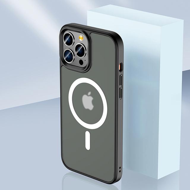 

Магнитный чехол для телефона с беспроводной зарядкой для Iphone 14 Pro Max с чехлом Magsafe для мобильного телефона Iphone 13 12 Pro Max Funda Coque For iPhone 14 чёрный