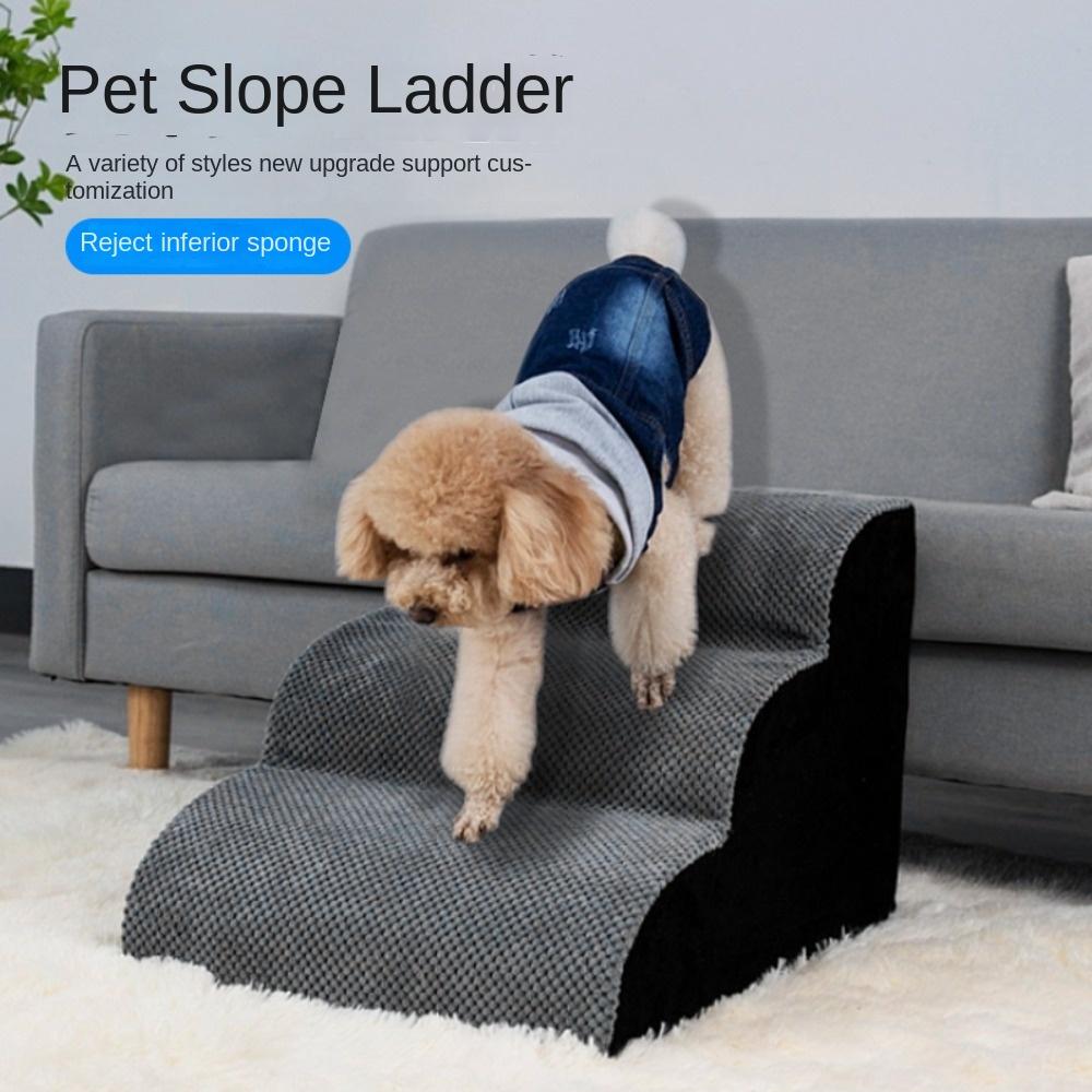 

3 Steps Pet Stairs Removable Dog Slope Ladder Portable Dog Stairs Pet Supplies сірий
