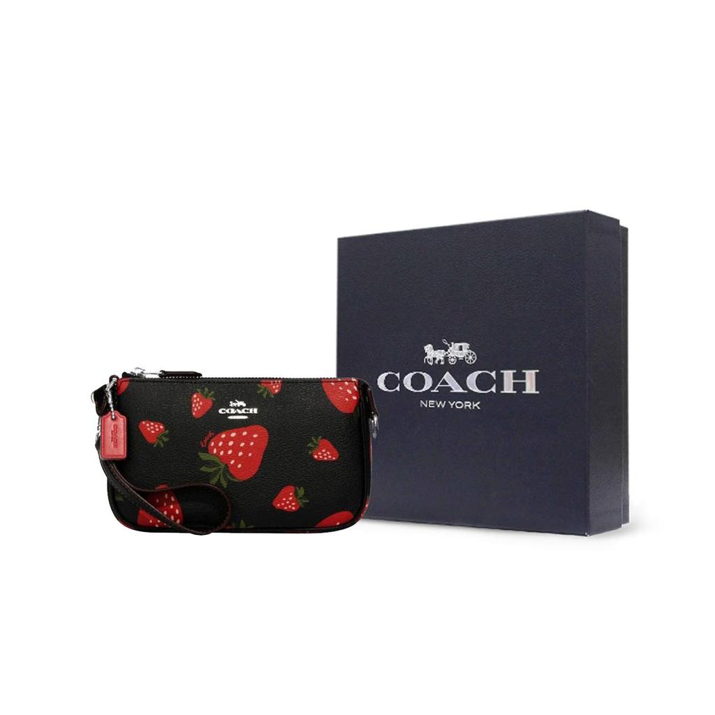 COACH Nolita Canvas With Leather Pochette, Shoulder Bag, Handbag, Shoulder Bag Small Women's Black CH533-SVA47