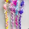 2PCS Colorful Children's Wig Braids Handmade Colorful Braided Hair Ties Wig Ponytail  Cosplay Use