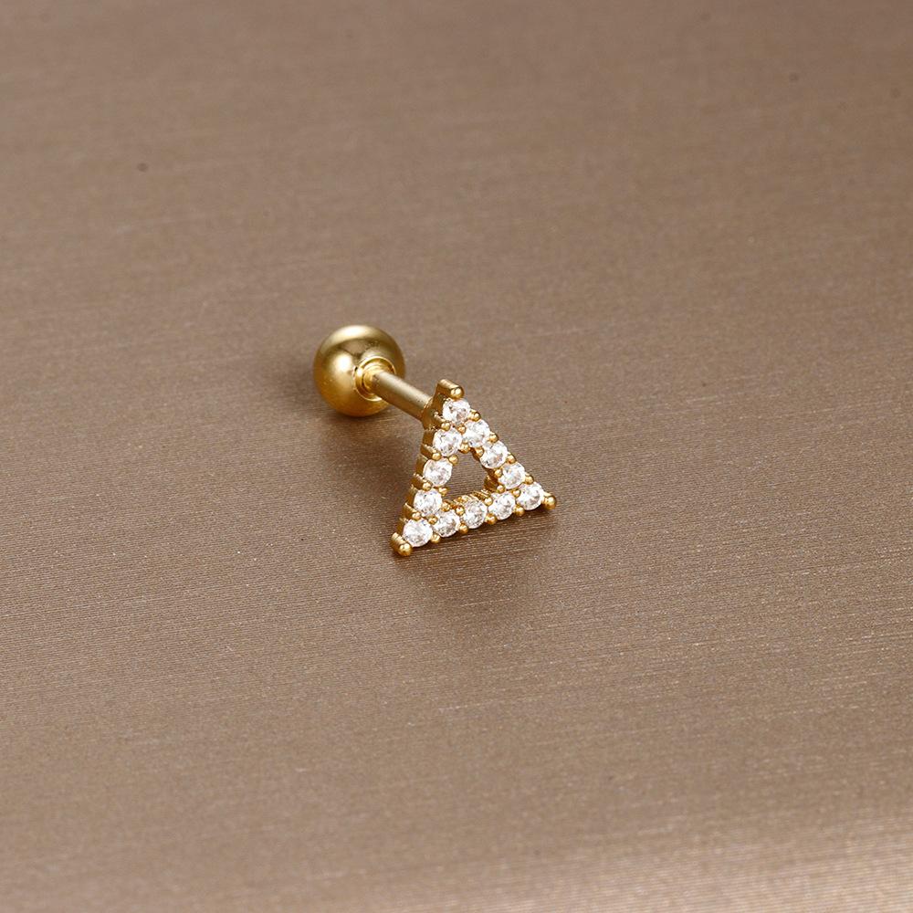 Einfache Mode Edelstahl Mond Sterne Herzen Blume Zirkon Runde Kugel Schraubstecker Ohrringe für Frauen Hip-Hop Schmuck Geschenke