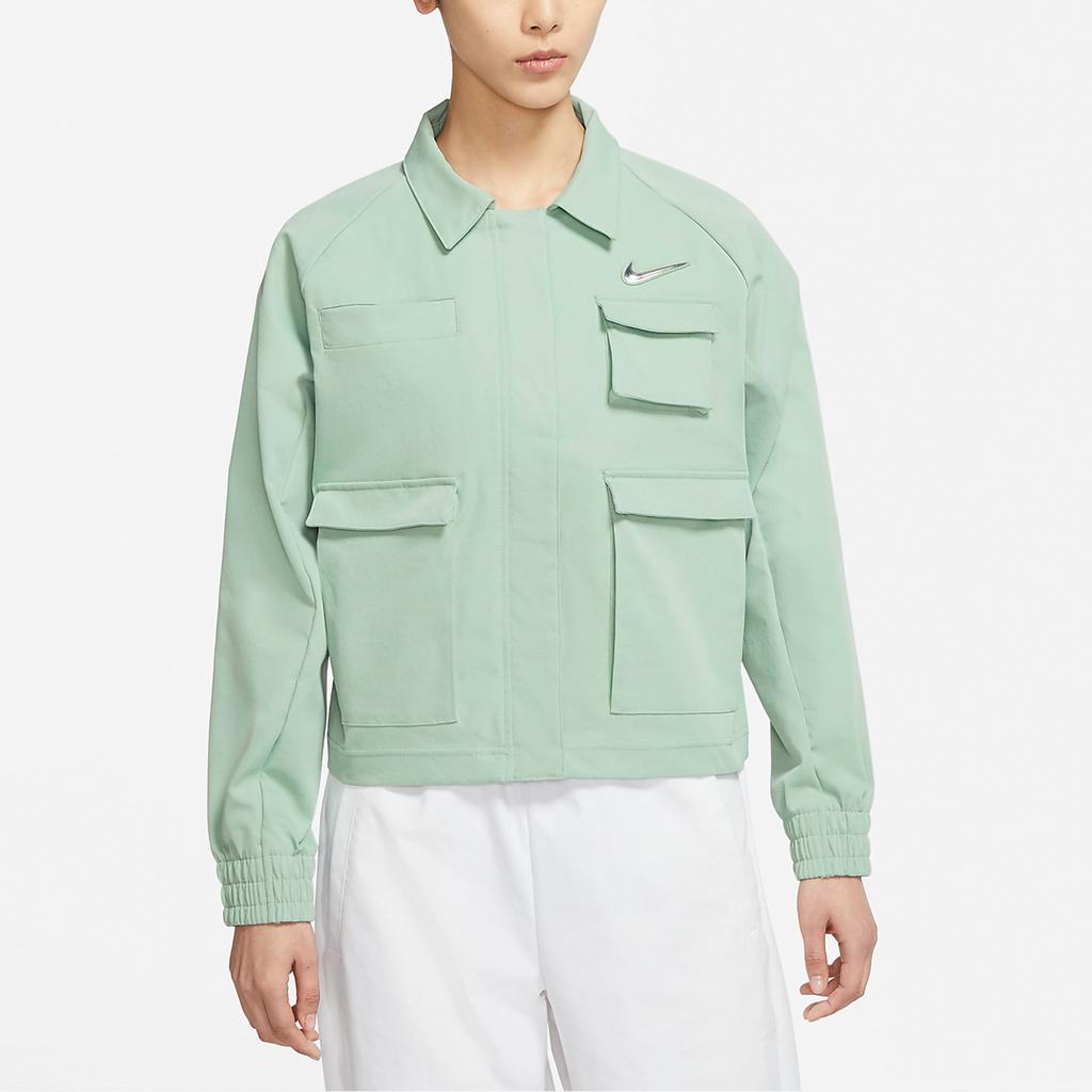 Nike Sportswear Swoosh Outdoor Casual Multi-Pocket Woven Jacket Women Jacket Light-Green CZ8900-006