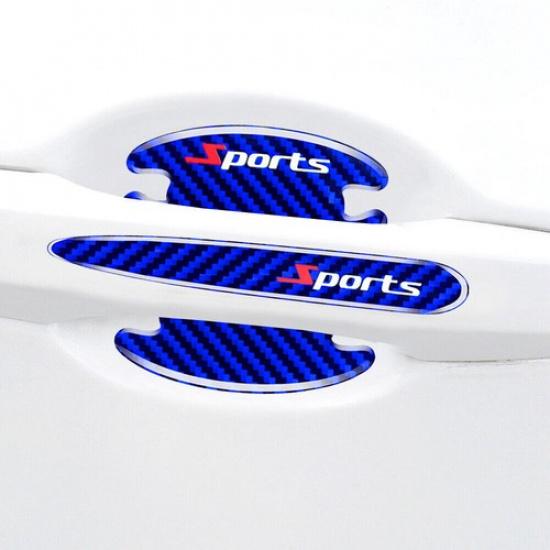 8PCS Blue Car Door Handle Bowl Sticker Protector Film Anti-Scratch Accessories