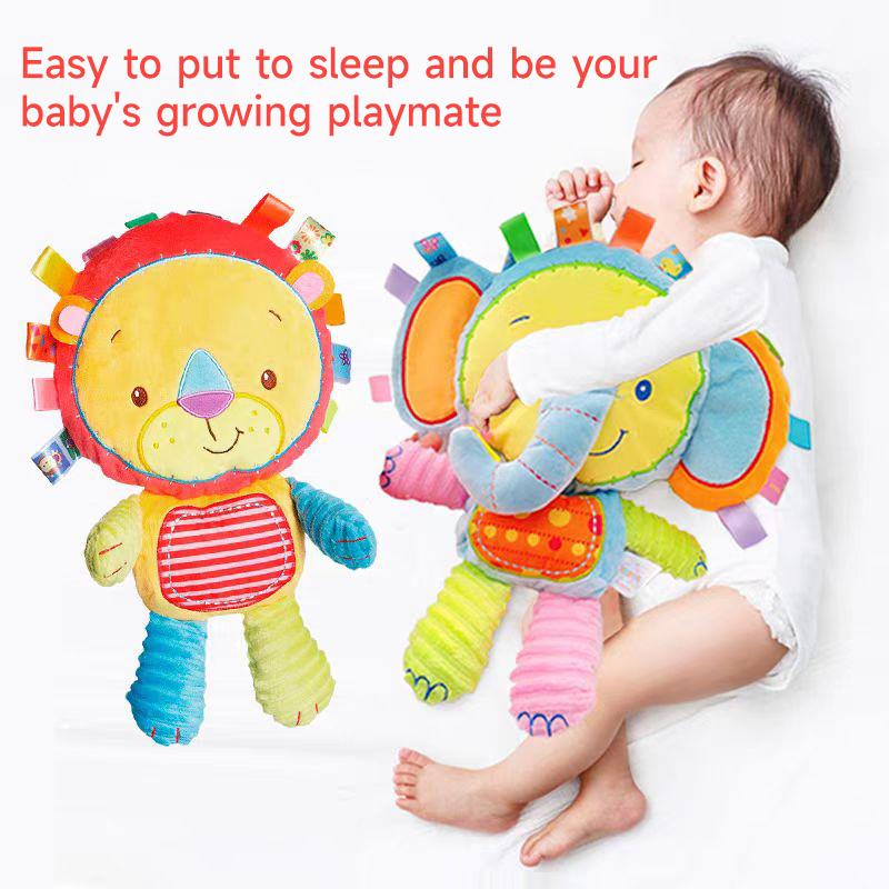Baby Fill In Soft Plush Toy Cartoon Animal Elephant Monkey Plush Bell Rattles Toy Children Placation Toy Sleeping Companion Toys