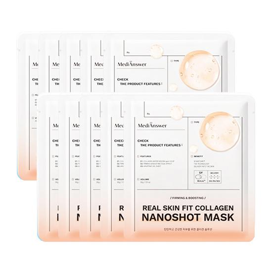 MediAnswer Kollagen Nanoshot Maske (Beruhigend / Porenverfeinernd / Vita / Echter Haut-Fit) (10 Optionen)