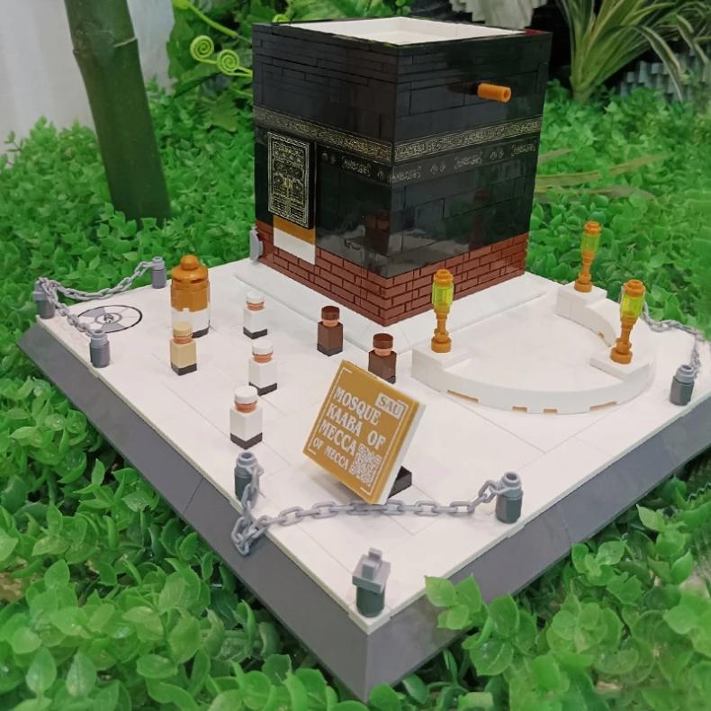 Non toxique 446 Pièces Modèle d'Architecture Mondiale Blocs de Construction Mosquée de La Mecque Kaaba Jouet Éducatif Bloc d'Assemblage Jouet Jouets Cadeau Pour Adultes