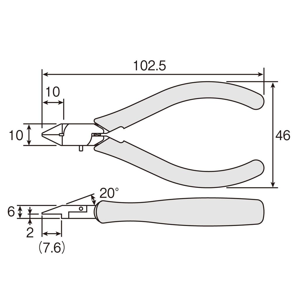 HOZAN Miniature for Cutting Thin Copper Wire Blade Coil Spring Nippers, (Thin Finish), Attached, N-34