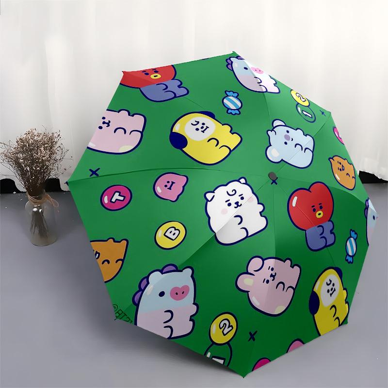 1pc BT21 Character Pattern Umbrella with Plastic Handle,Suitable for All Seasons Home Travel Outdoor UmbrellaM1287
